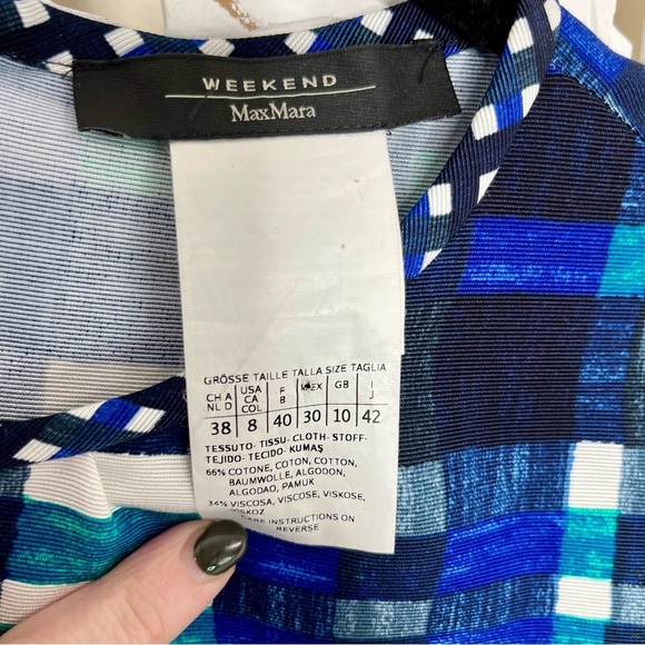 Max Mara Weekend Blue Plaid Shift Dress - Picture 4 of 5